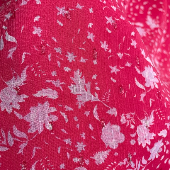 Joie Hot Pink Floral Cap Sleeve Blouse - Picture 10 of 13
